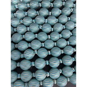 11- 42" Strings Decorative 2" Bead Garland Turquoise Ivory Twisted Christmas